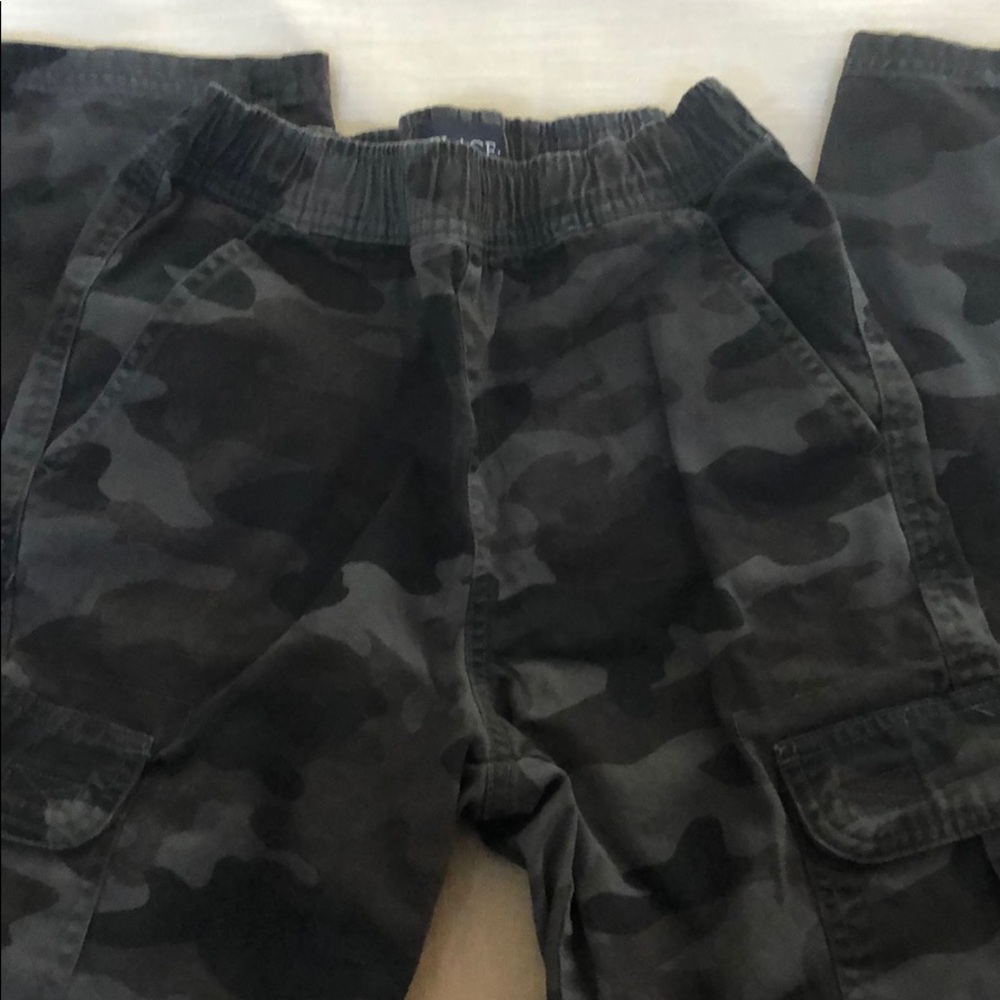 Black Camo Cargo Pants w/adjustable waist